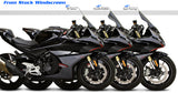 Comparison side of Zero Gravity Windscreens for CFMOTO 450SS 2023-2025 — Double Bubble, SR Series, Sport Touring