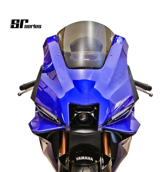 Zero Gravity Yamaha R9 SR Series windscreen light smoke front view on sportbike