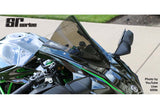 Kawasaki Ninja H2 with a light smoke Zero Gravity Double Bubble windscreen installed
